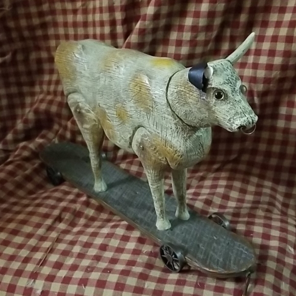 American Chestnut Folk Art Other - One Horned Bull by American Chestnut